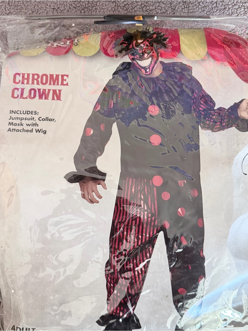 Spirit Halloween men’s chrome clown costume small-medium